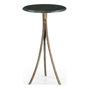 Green Marble Antique Brass Milo Accent Table Modern