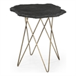 Antique Brass Black Marble Cleo Accent Table Live Edge Modern