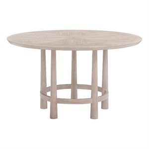 Cerused White Oak Round Horizons Dining Wood Table Modern