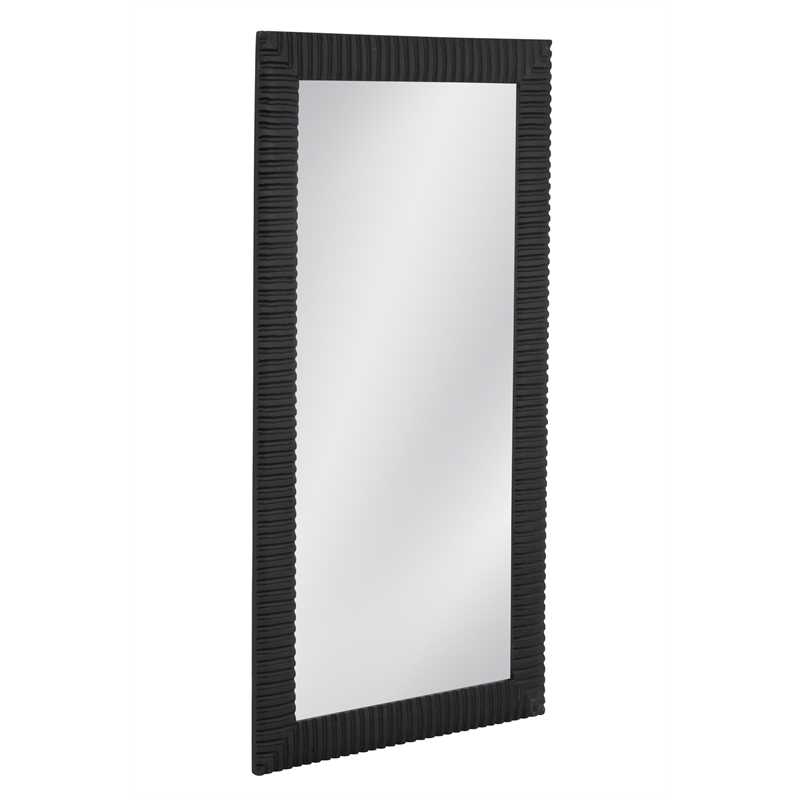 Matte Black Lithea Floor Mirror Rectangular Modern