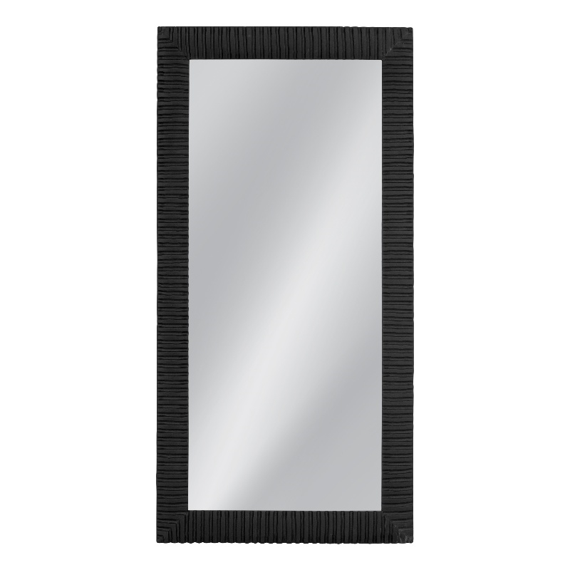 Matte Black Lithea Floor Mirror Rectangular Modern