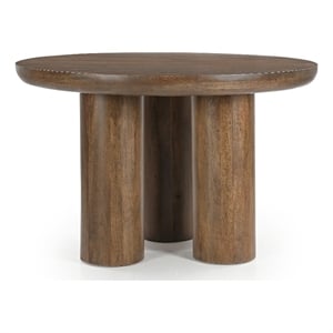 Rich Brown Mango Wood Napa Round Dining Table Rustic Modern