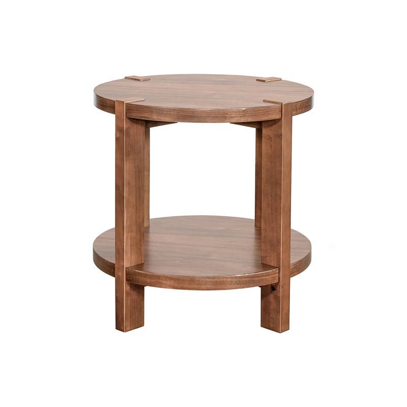 Warm Walnut Wood Winston End Table Mid Century Modern Storage