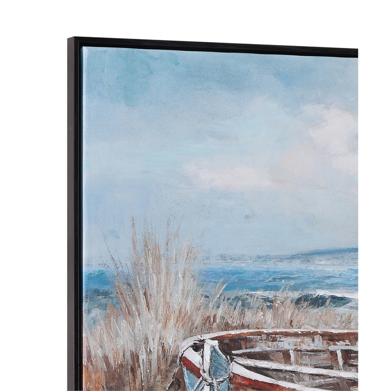 Black Mo Bay Sailboat Framed Canvas Coastal Wall Art