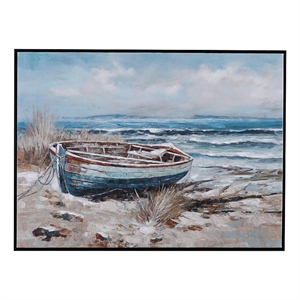 Black Mo Bay Sailboat Framed Canvas Coastal Wall Art