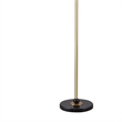 Lenor Black/Brass Marble Floor Lamp Fabric Shade