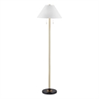 Lenor Black/Brass Marble Floor Lamp Fabric Shade