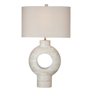 Cream Resin Kent Table Lamp LED Modern Accent