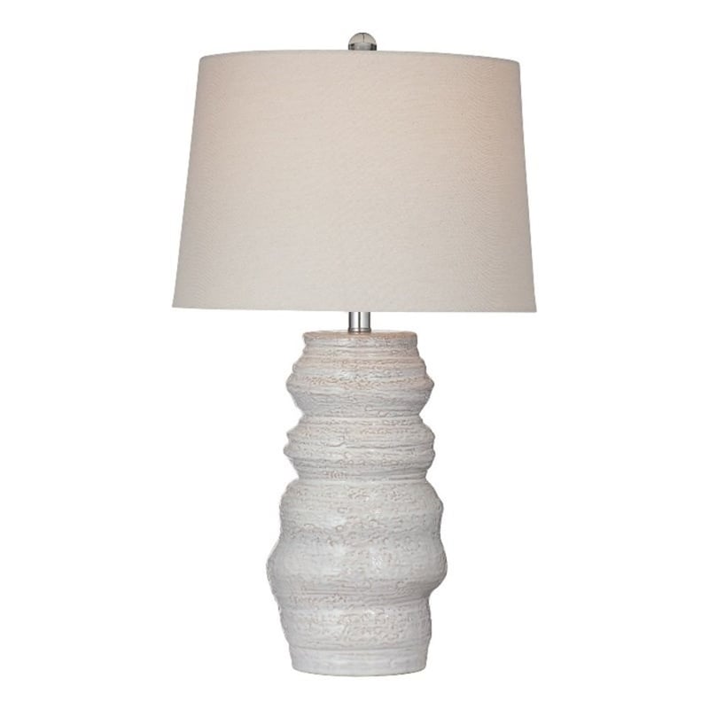 Cream Ceramic Lilloe Table Lamp Modern Linen Shade