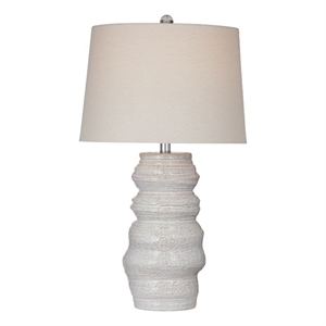 Cream Ceramic Lilloe Table Lamp Modern Linen Shade