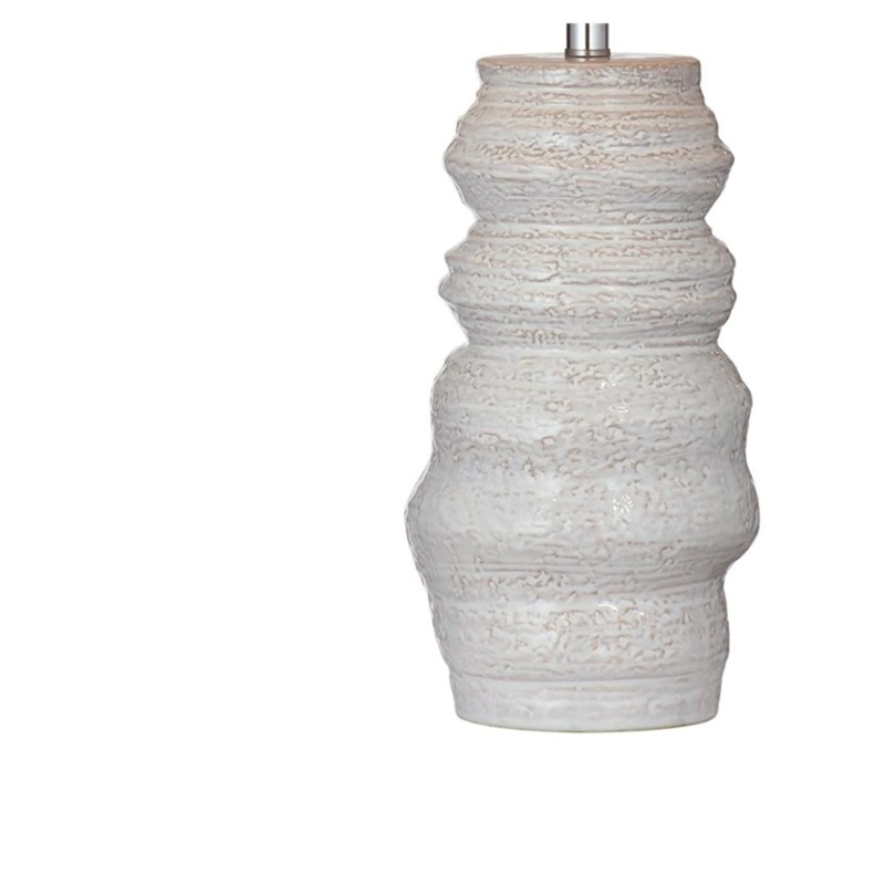 Cream Ceramic Lilloe Table Lamp Modern Linen Shade