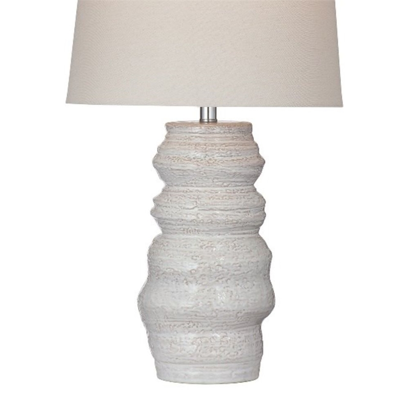 Cream Ceramic Lilloe Table Lamp Modern Linen Shade
