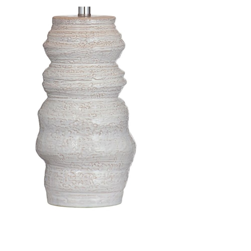 Cream Ceramic Lilloe Table Lamp Modern Linen Shade