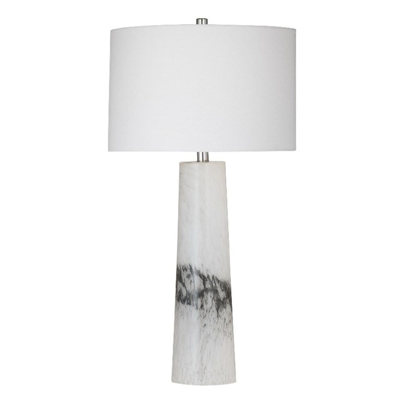Black White Medway Glass Table Lamp Modern Drum Shade