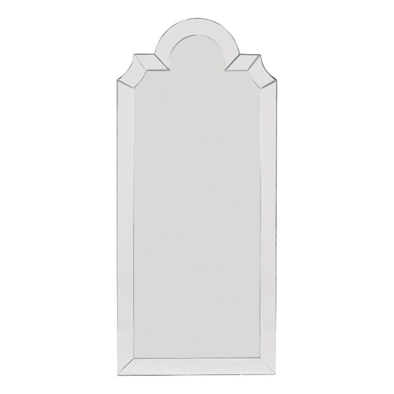 Champagne Silver Spica Arched Floor Mirror Modern Glass