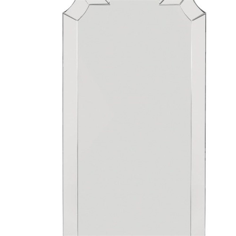 Champagne Silver Spica Arched Floor Mirror Modern Glass