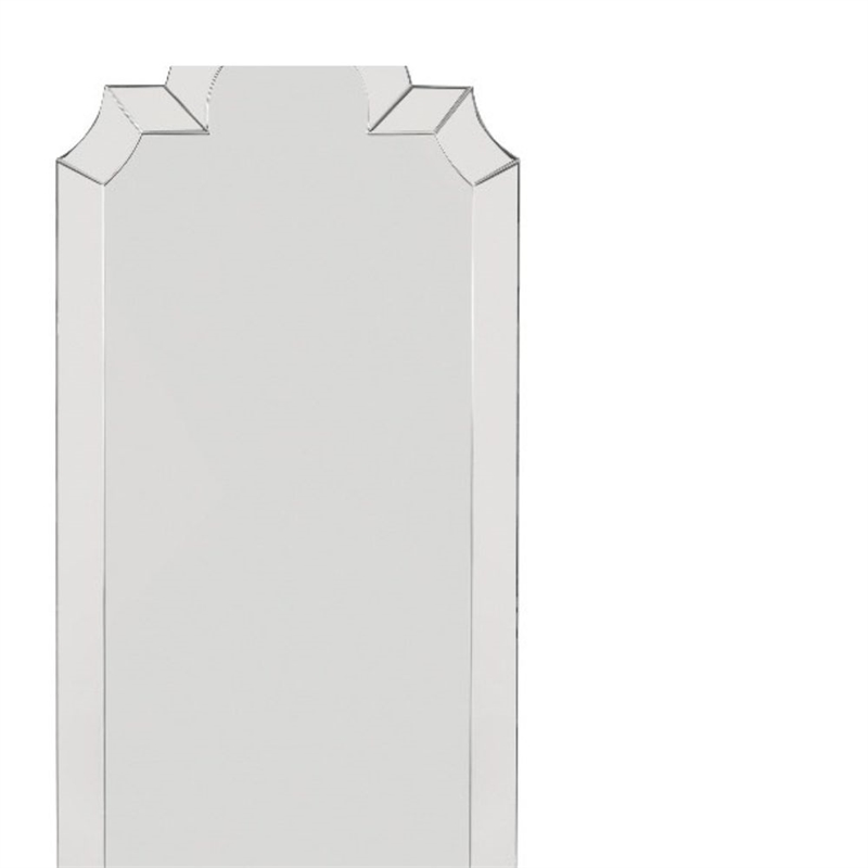 Champagne Silver Spica Arched Floor Mirror Modern Glass