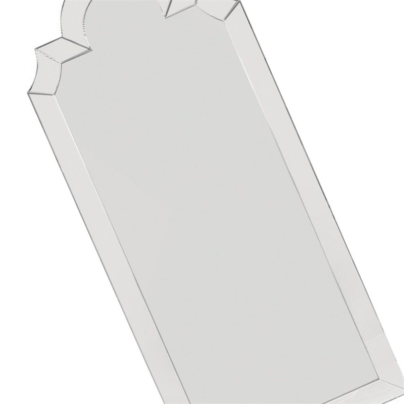 Champagne Silver Spica Arched Floor Mirror Modern Glass