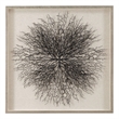 Black Sea Fan Silver Resin Frame Shadow Box Wall Art