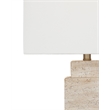 Beige Travertine Iris Table Stone Lamp 3 Way Knob Modern