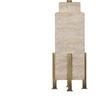 Beige Travertine Iris Table Stone Lamp 3 Way Knob Modern