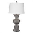 Grey Ceramic Orillia Table Lamp White Shade Traditional