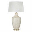 Textured Cream Neecole Stone Table Lamp Brass Accent Modern
