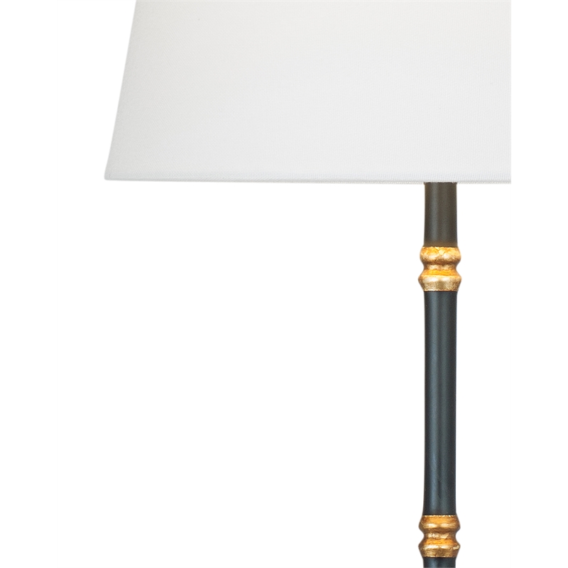 Bassett Mirror Black Gold Metal Alamance Table Lamp LED Linen Shade Modern