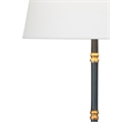 Bassett Mirror Black Gold Metal Alamance Table Lamp LED Linen Shade Modern