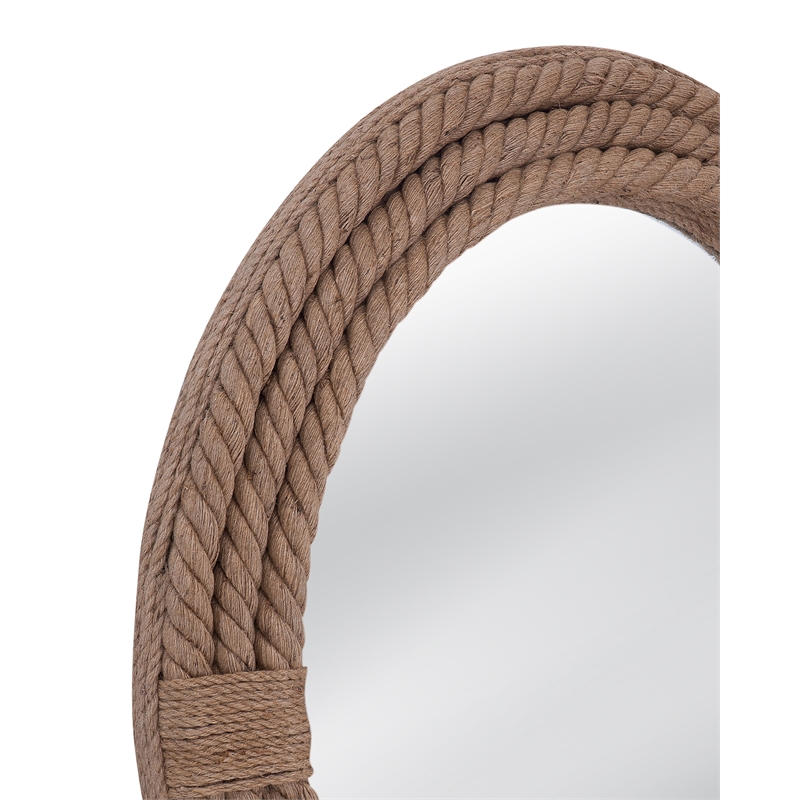 Jute Rope Mayflower Round Wall Mirror Coastal Glass
