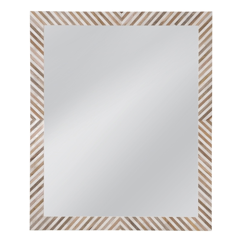 Karl Wall Mirror Natural & Cream Decorative Glass for Living Room & Bedroom