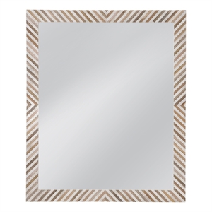 Karl Wall Mirror Natural & Cream Decorative Glass for Living Room & Bedroom