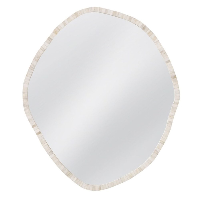 Bassett Mirror Cream Bone Resin Tylerton Organic Wall Mirror Coastal