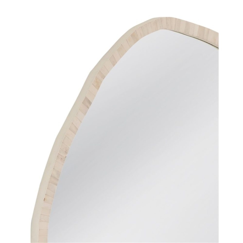 Bassett Mirror Cream Bone Resin Tylerton Organic Wall Mirror Coastal