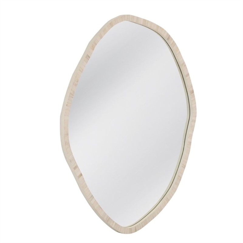 Bassett Mirror Cream Bone Resin Tylerton Organic Wall Mirror Coastal