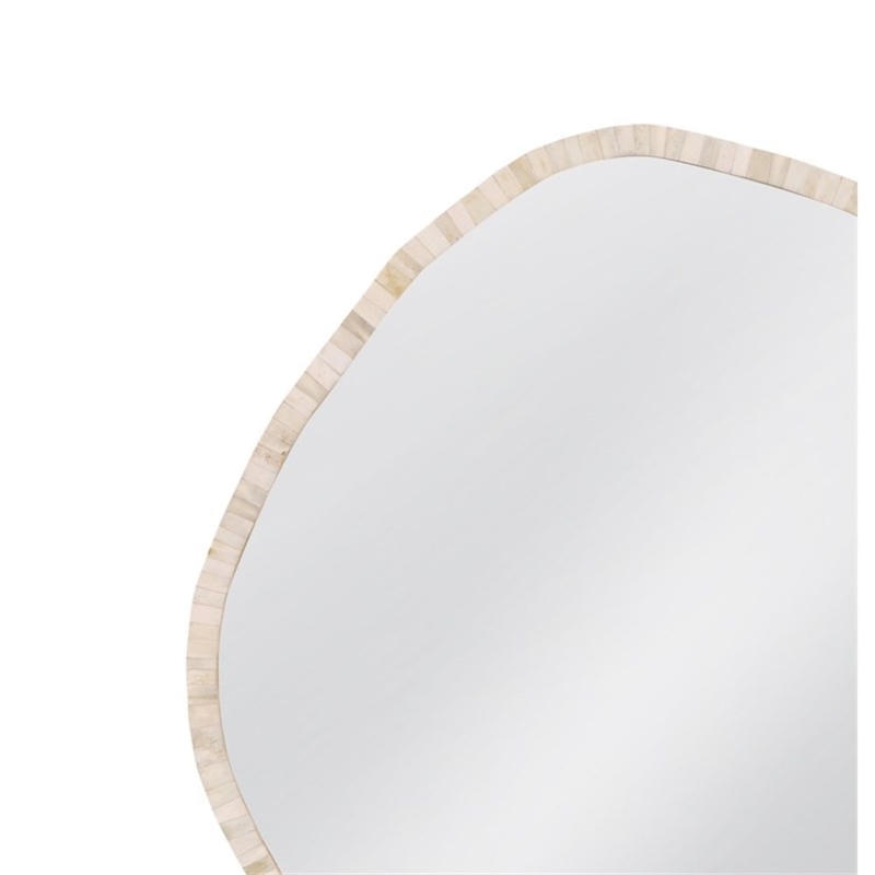 Bassett Mirror Cream Bone Resin Tylerton Organic Wall Mirror Coastal