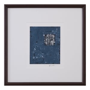 Dual Dichotomy II Blue Vertical Woodtone Frame Art