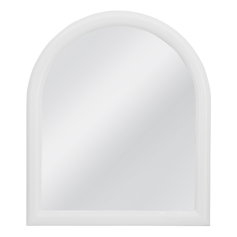 Vega Glossy White Arched Glass Wall Mirror Modern Frame
