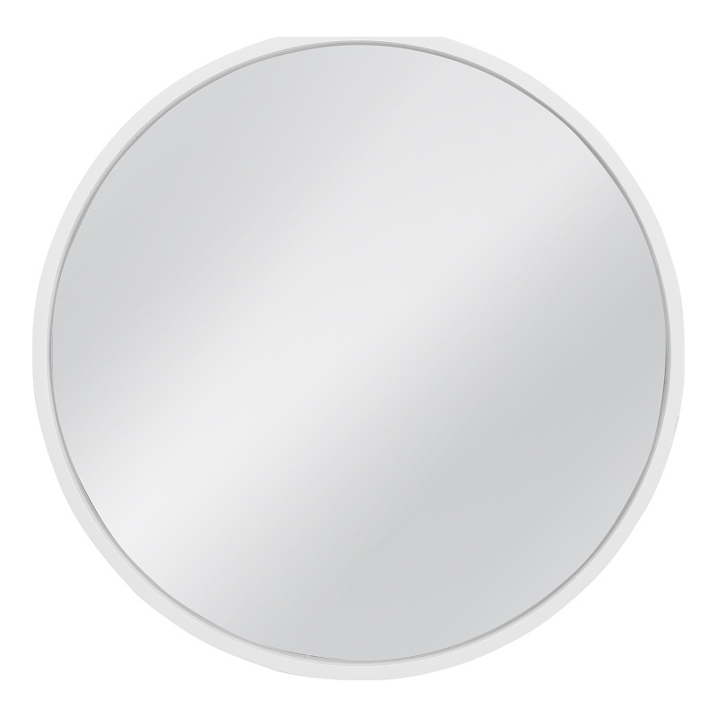 Cyprus Glossy White Round Resin Wall Mirror Modern