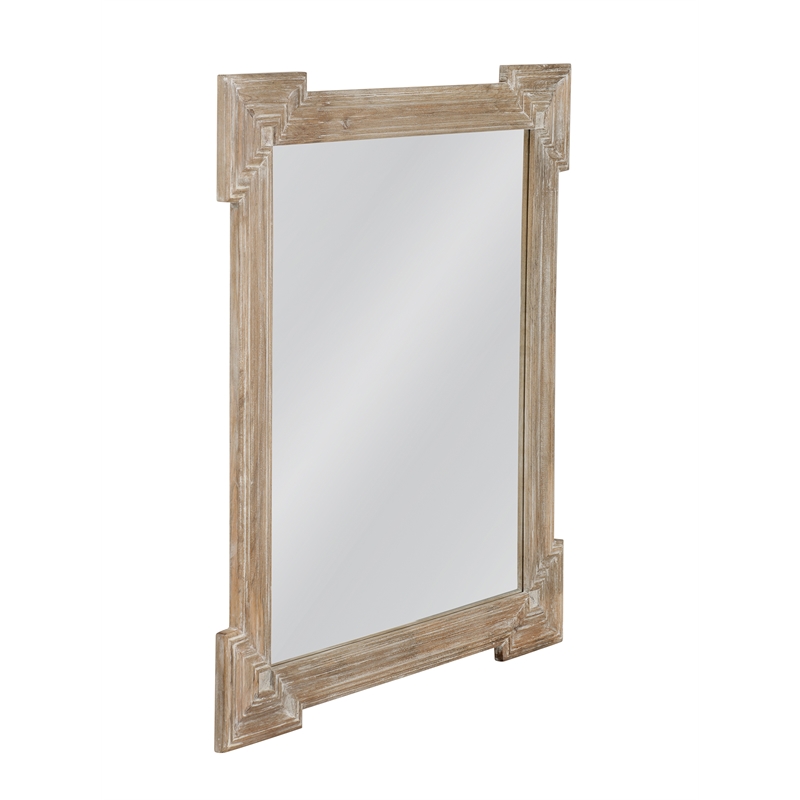 Dareen White Wash Wood Rectangular Wall Mirror Coastal