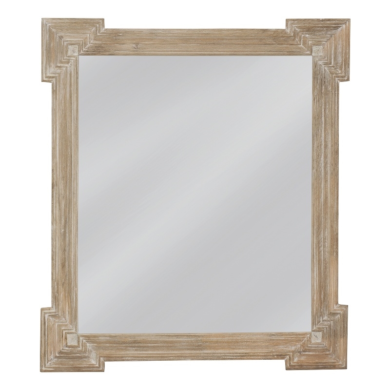 Dareen White Wash Wood Rectangular Wall Mirror Coastal
