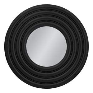 Centauri Matte Black Round Metal Wall Mirror Modern Accent