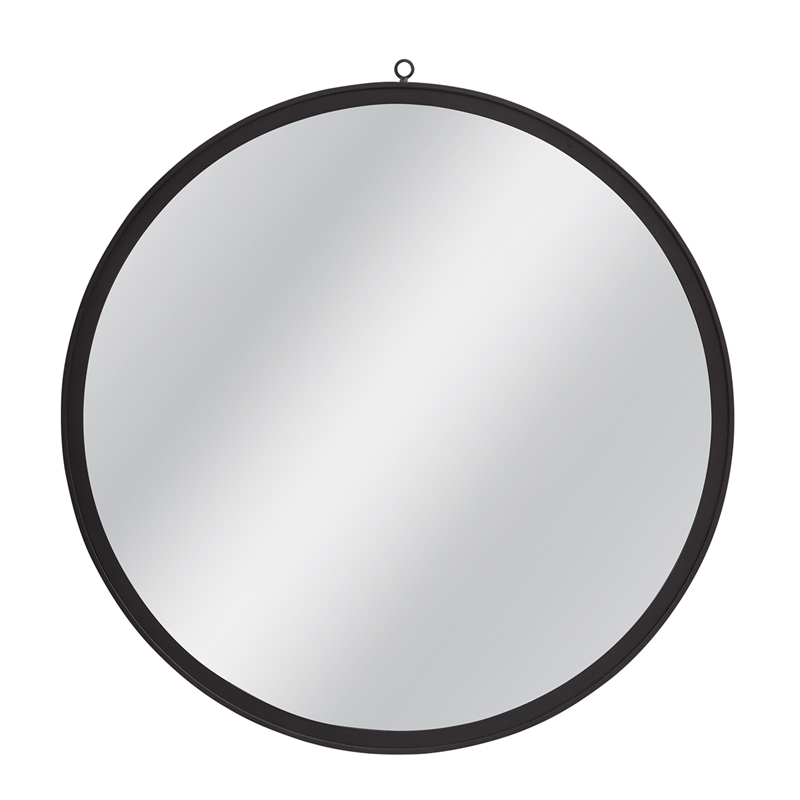 Deneb Matte Black Metal Round Wall Mirror Modern Minimal