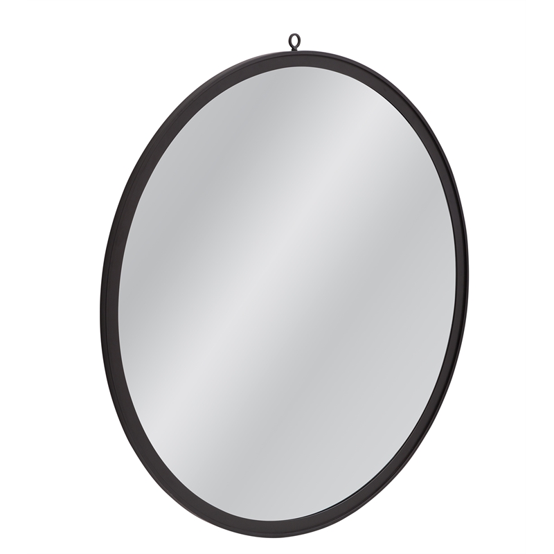 Deneb Matte Black Metal Round Wall Mirror Modern Minimal