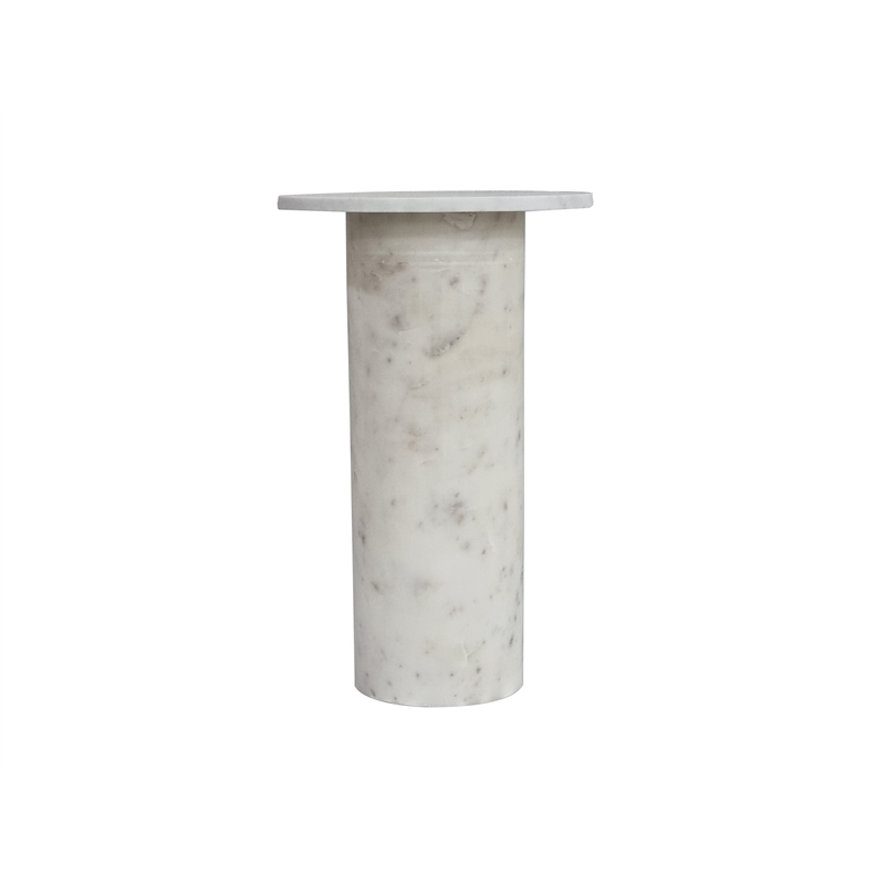 Claude White Marble Minimalist Accent Table