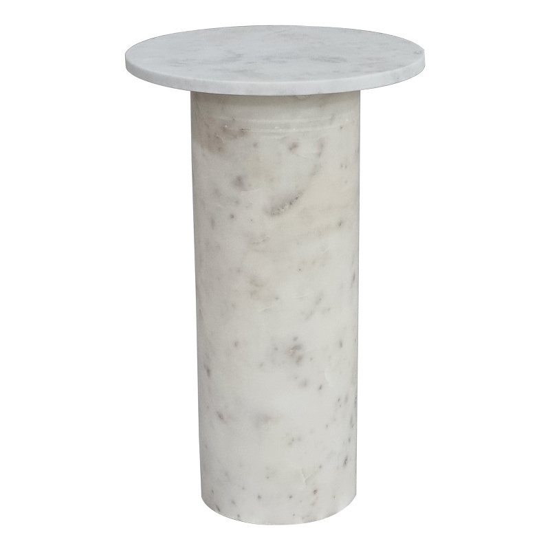 Claude White Marble Minimalist Accent Table