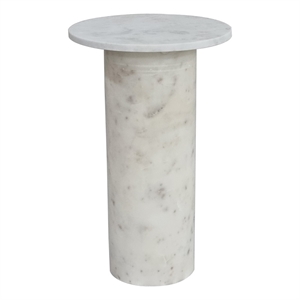 Claude White Marble Minimalist Accent Table