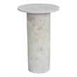 Claude White Marble Minimalist Accent Table