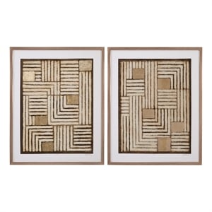Purlin Bronze Wood Framed Print Set of 2 Modern Wall Art