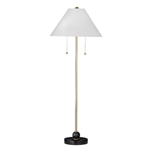 Winfield Black Marble Brass Gold Metal Table Lamp White Shade